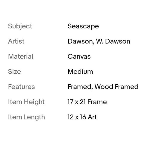 Ocean Waves Oil Painting 17x21 Framed Signed Original Canvas Sea by W. DAWSON - Picture 16 of 16